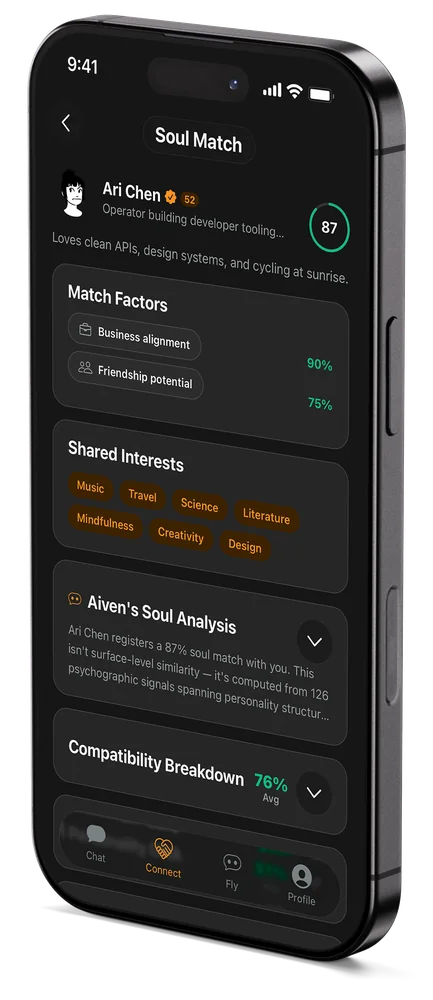 Aiffinity Soul Match screen